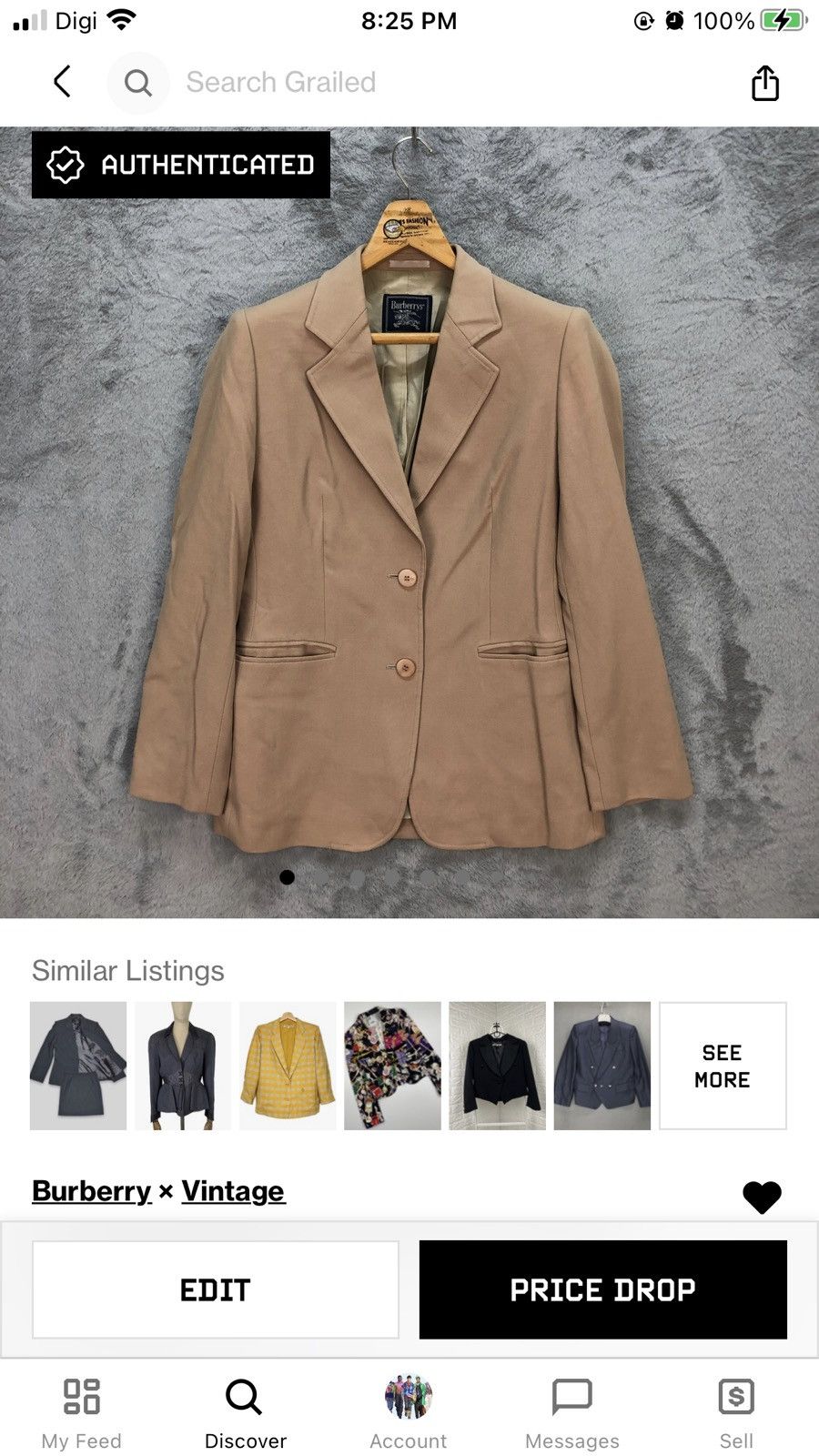 Burberry BURBERRYS SUIT JACKET / BLAZERS #5967-19 Size S / US 4 / IT 40 - 13 Thumbnail