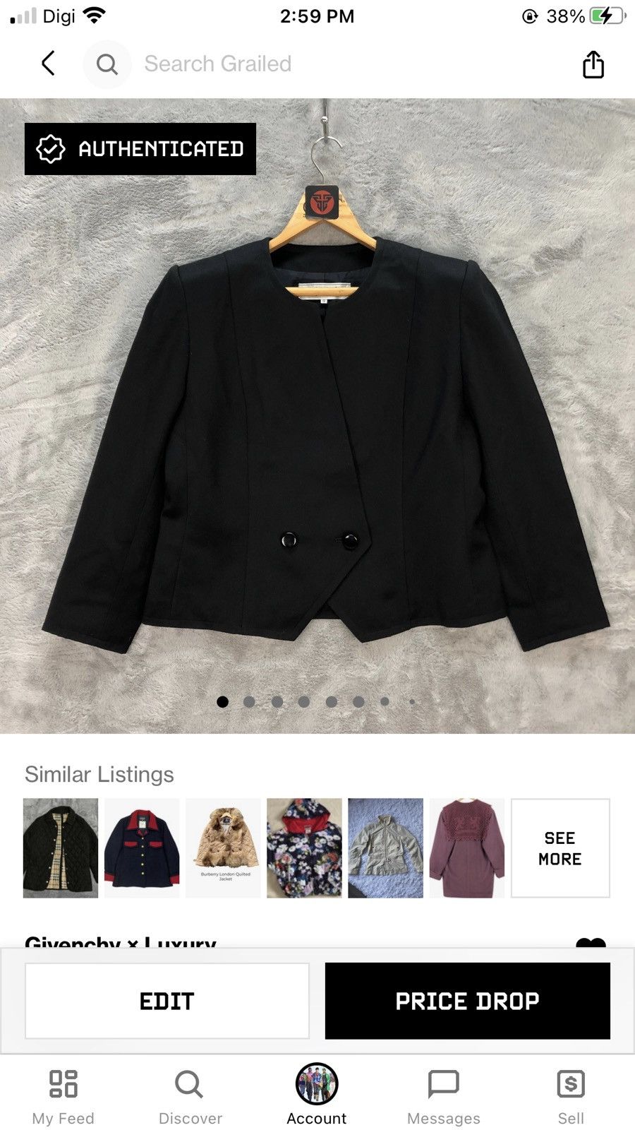 Givenchy GIVENCHY GLAMOUR CROPPED JACKET #6281-58 | Grailed