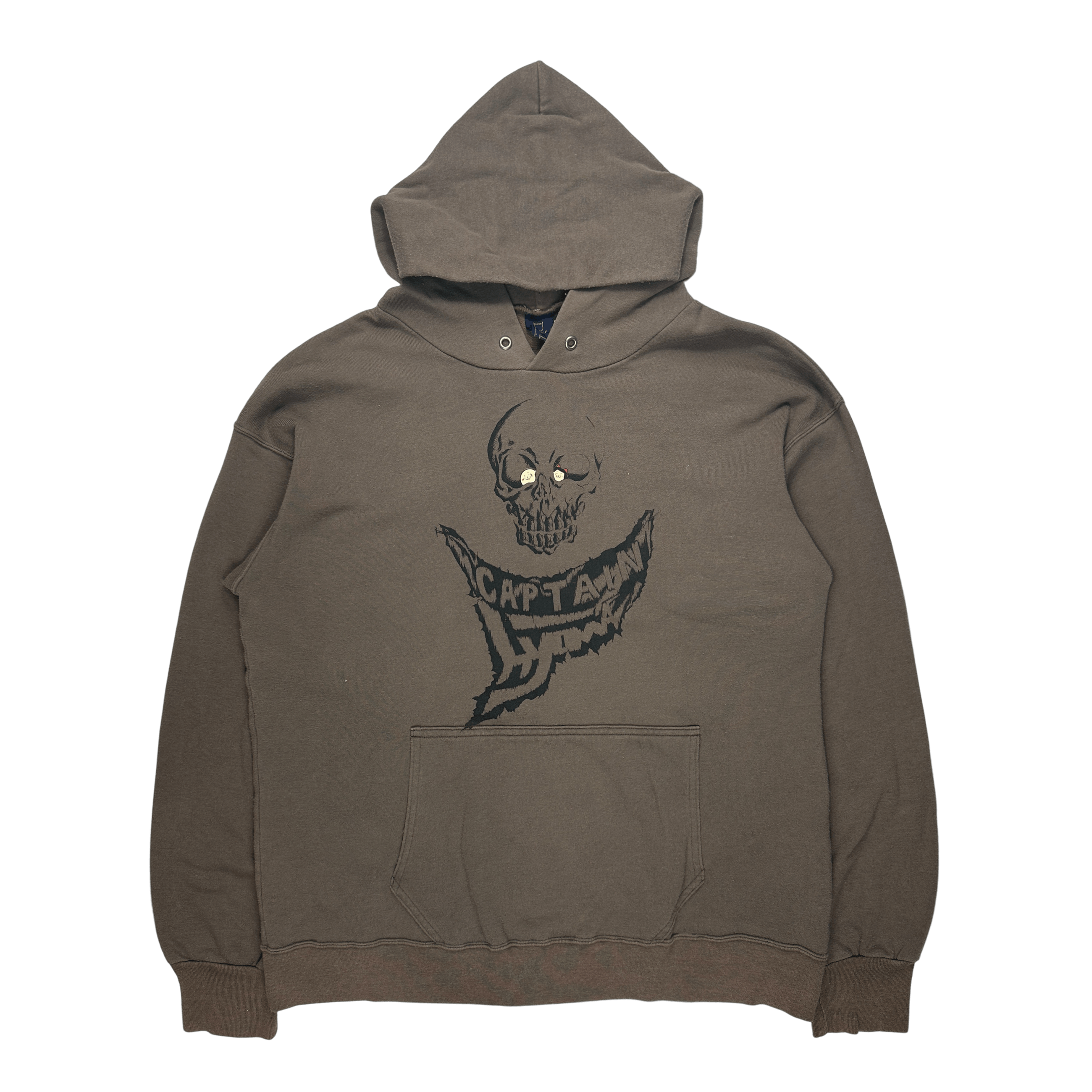 image of 20471120 90's Captain Hyoma Skull Hoodie in Brown, Men's (Size Medium)