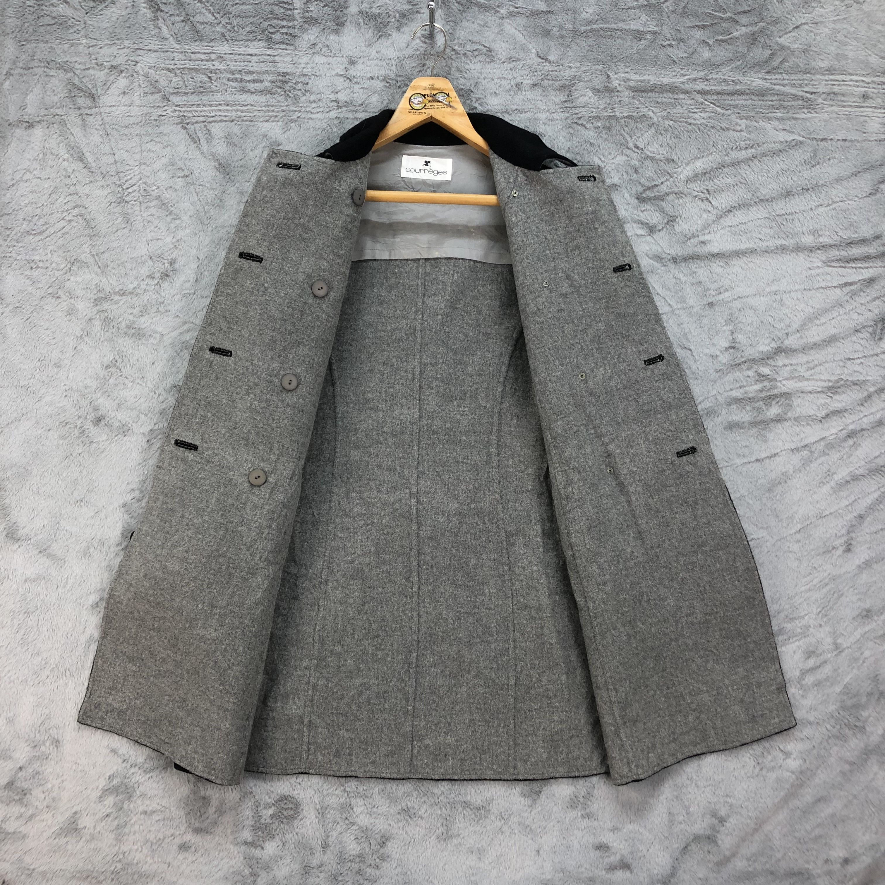 Courreges Courreges Double Breasted Wool Long Coat #4564-159 Size S / US 4 / IT 40 - 7 Thumbnail