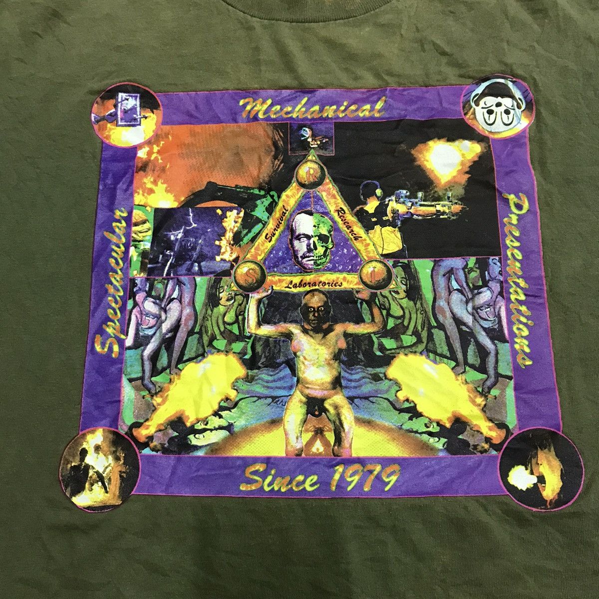 POP MAGAZINE Vintage 90s Survival Research Laboratories Mark Pauline Tee Size US L / EU 52-54 / 3 - 4 Thumbnail