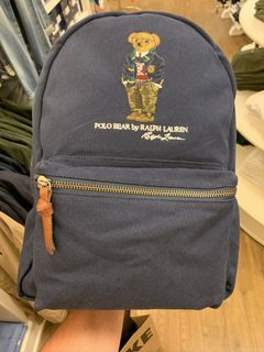 RALPH LAUREN Vintage red POLO Bear Logo canvas rare backpack rucksack bag