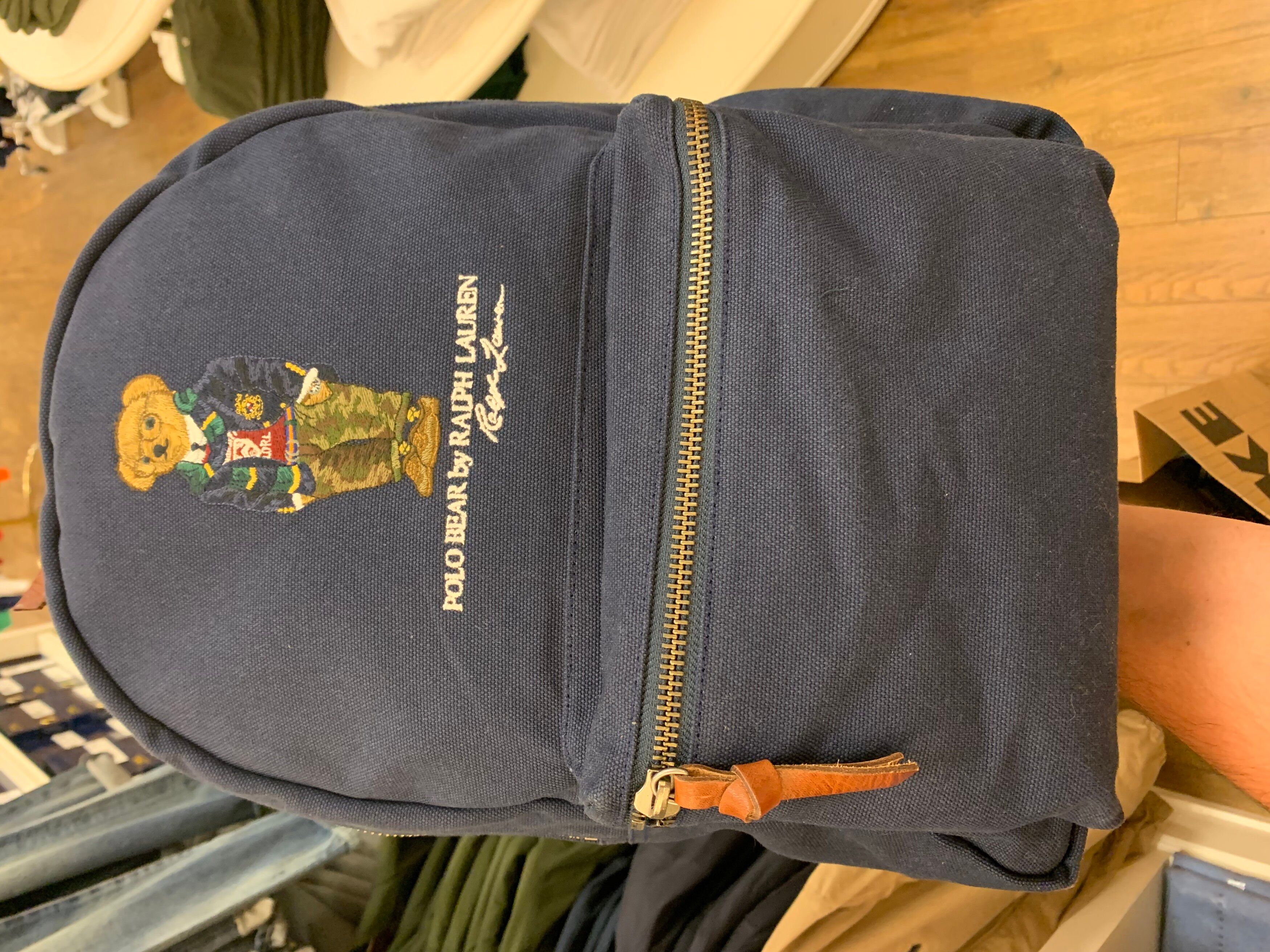 Pre-owned Polo Ralph Lauren Deadstock Polo Bear Smart University Bear Backpack Bag In Navy