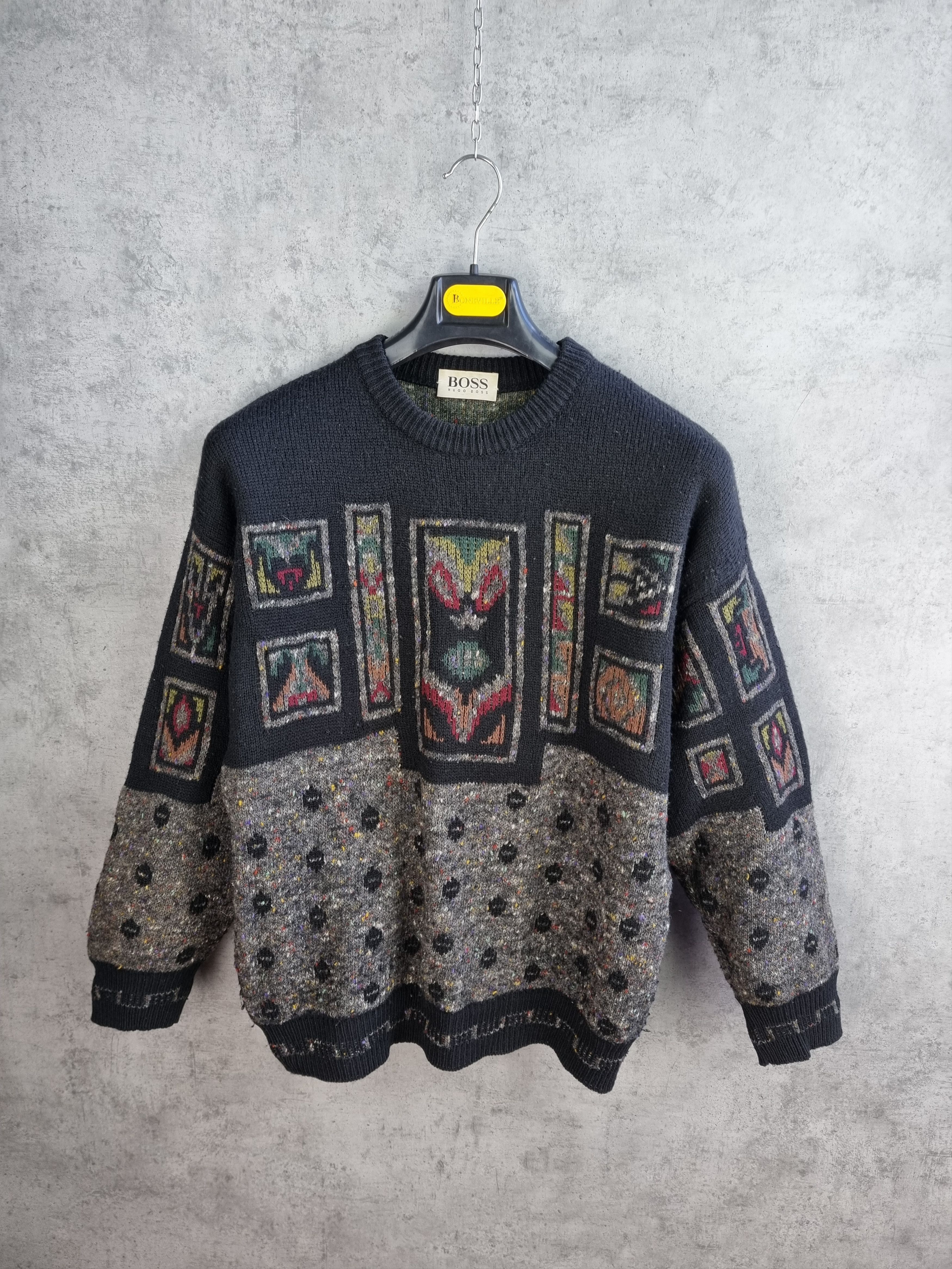 Hugo Boss 90s Rare HUGO BOSS Creation Wool Knitted Sweater Size US L / EU 52-54 / 3 - 1 Thumbnail