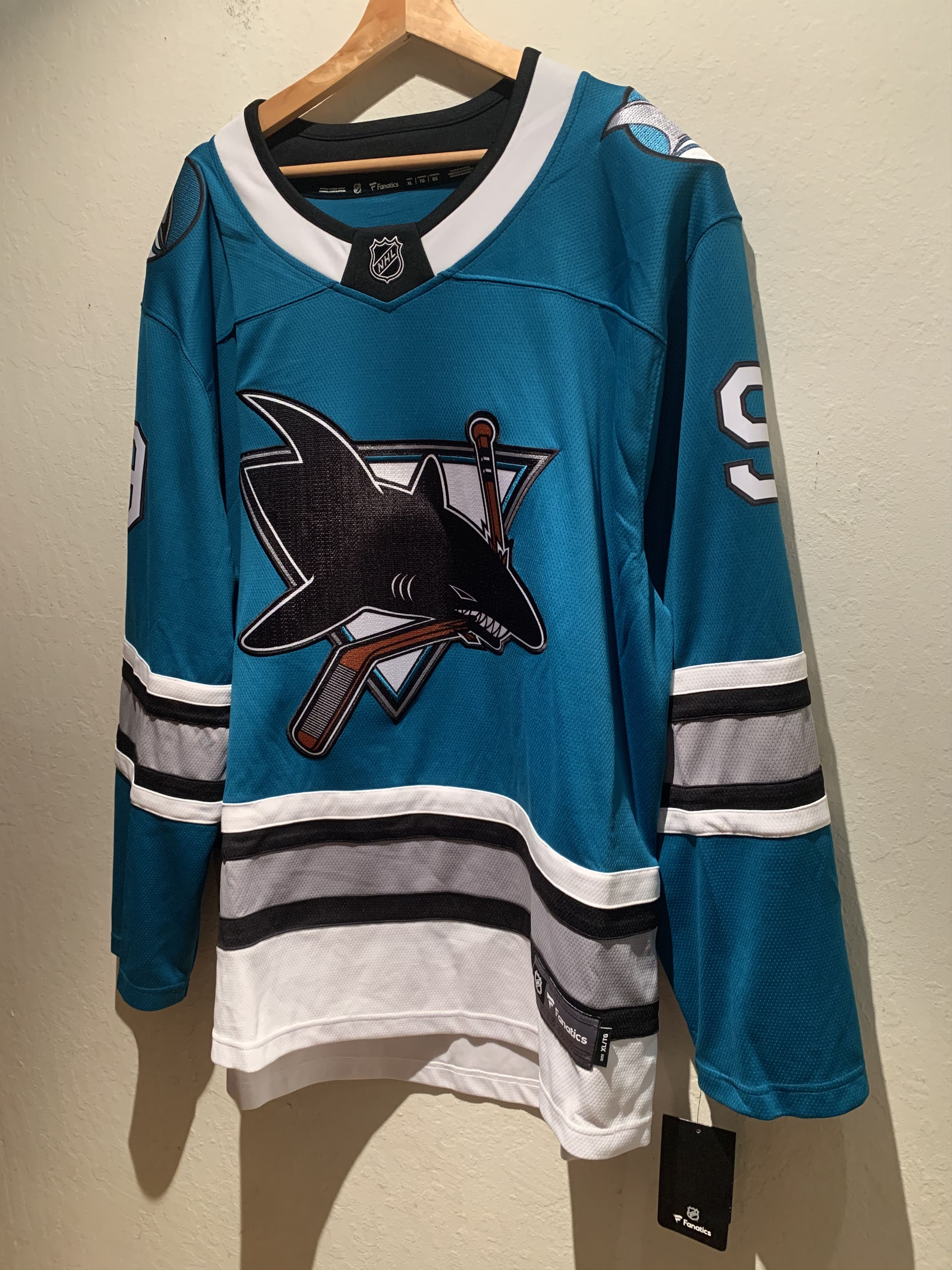 image of Hockey x Hockey Jersey New San Jose Sharks Evander Kane 9 Nhl Jersey in Black/Blue/White (Size XL)