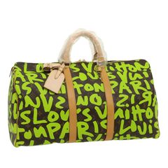Louis Vuitton Stephen Sprouse Khaki Green Monogram Graffiti Keepall 50 64lz817s