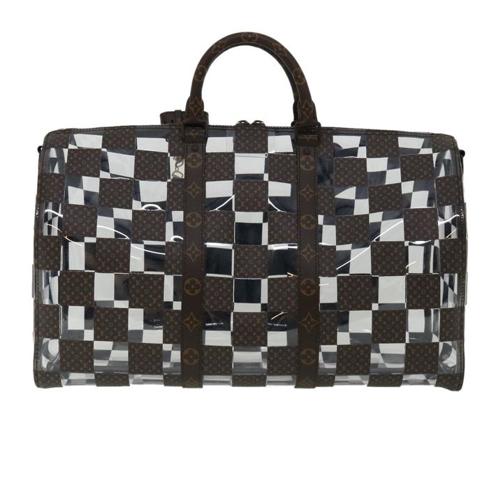 Louis Vuitton LOUIS VUITTON Monogram chess Keepall Bandouliere 50 Boston  M20864 LV Auth 31818A