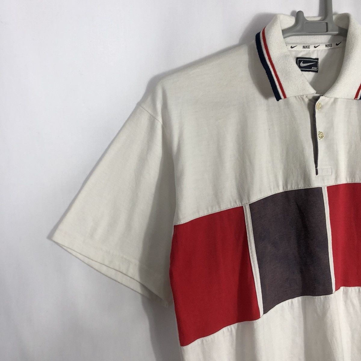 Nike × Vintage Vintage 90s Nike Tri Colour Polos Shirts Size US L / EU 52-54 / 3 - 7 Thumbnail