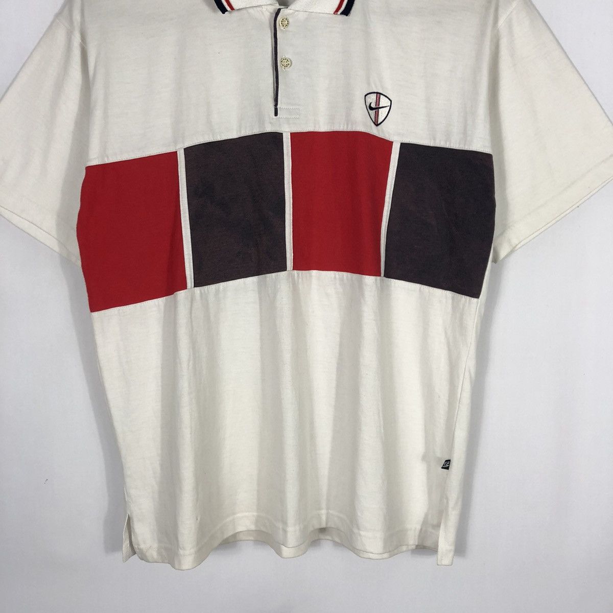 Nike × Vintage Vintage 90s Nike Tri Colour Polos Shirts Size US L / EU 52-54 / 3 - 3 Thumbnail