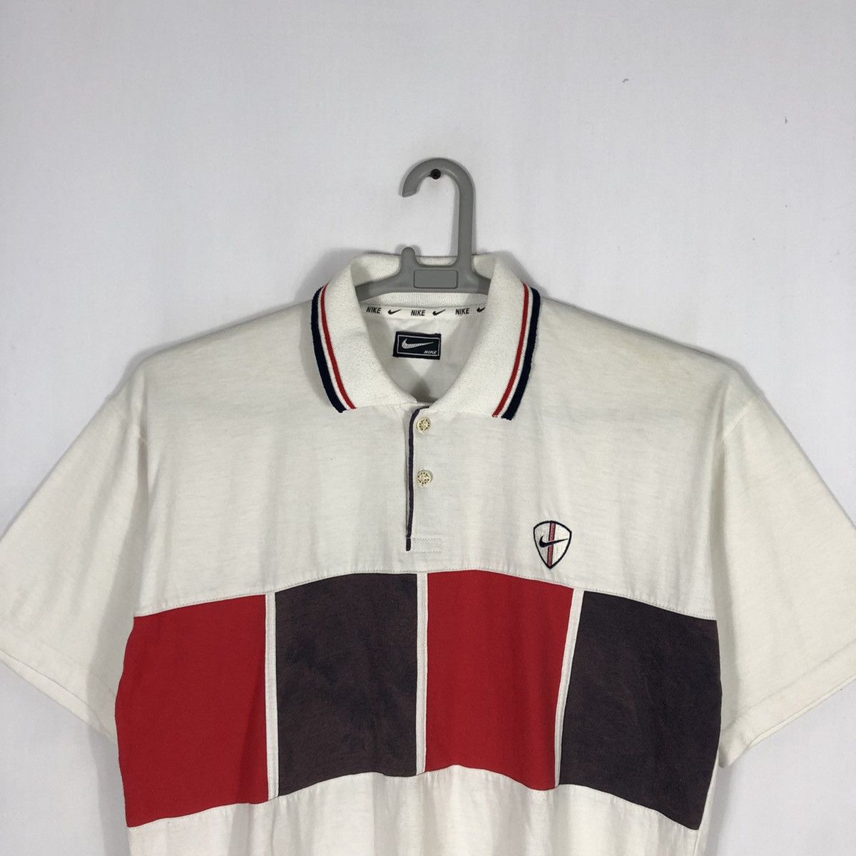 Nike × Vintage Vintage 90s Nike Tri Colour Polos Shirts Size US L / EU 52-54 / 3 - 2 Thumbnail