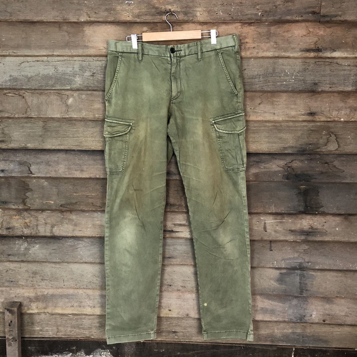 Uniqlo Japanese Branded Multipocket Uniqlo Green Cargo Pants #925 Size US 34 / EU 50 - 1 Thumbnail