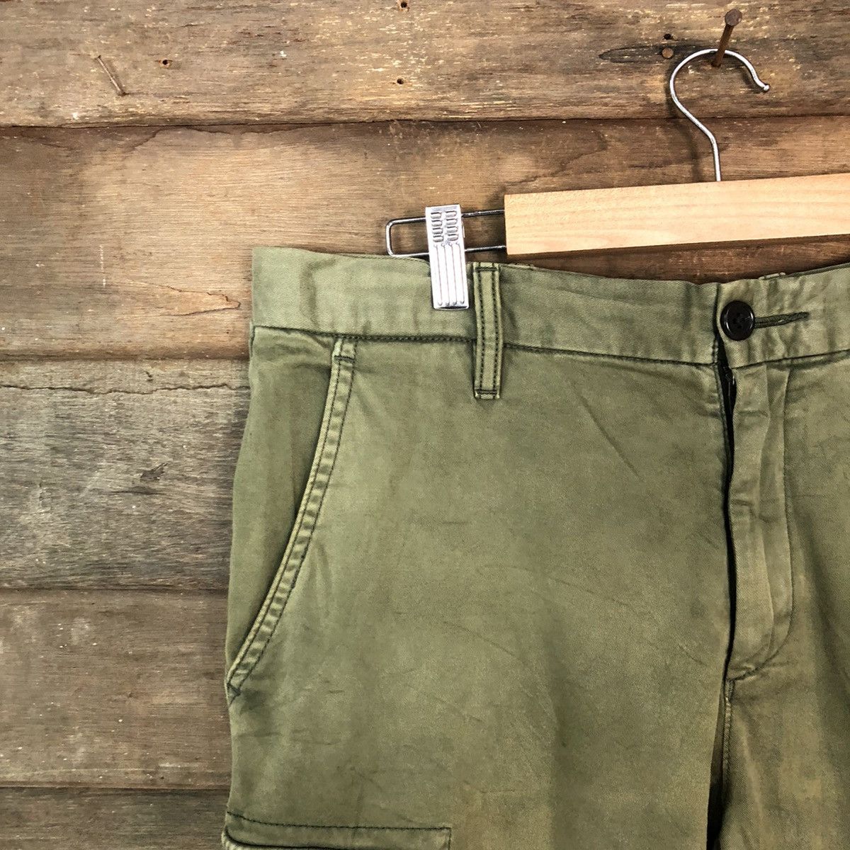 Uniqlo Japanese Branded Multipocket Uniqlo Green Cargo Pants #925 Size US 34 / EU 50 - 4 Thumbnail