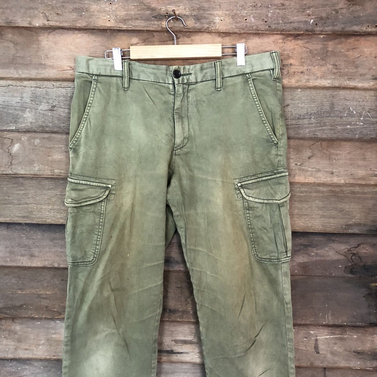Uniqlo Japanese Branded Multipocket Uniqlo Green Cargo Pants #925 Size US 34 / EU 50 - 2 Thumbnail