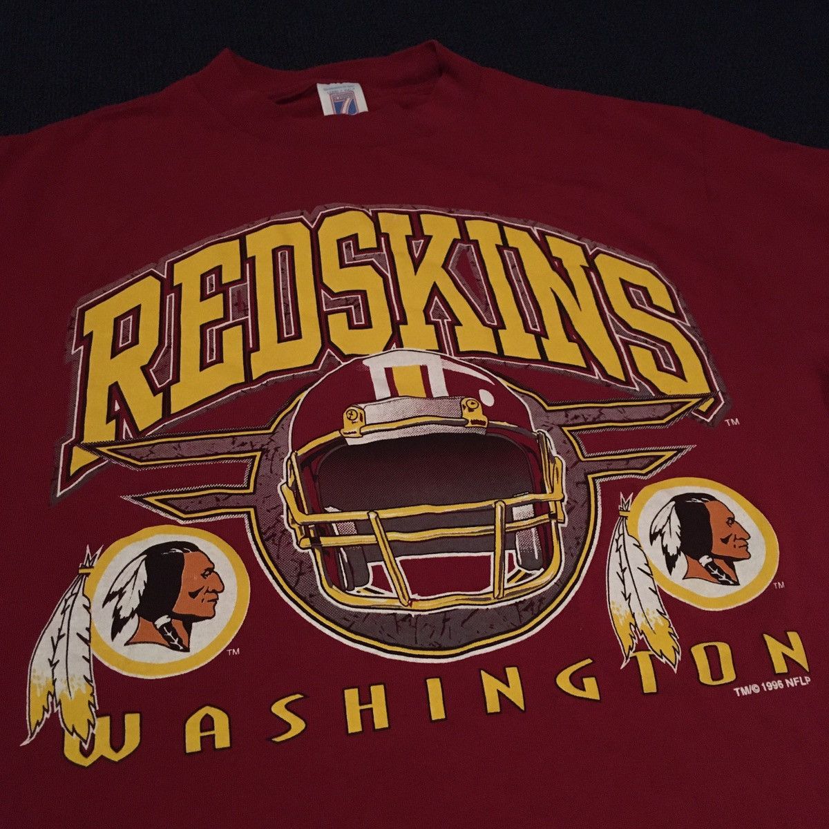 NFL Vintage 1990s NFL Washington Redskins Commanders Helmet Tee Size US M / EU 48-50 / 2 - 1 Thumbnail