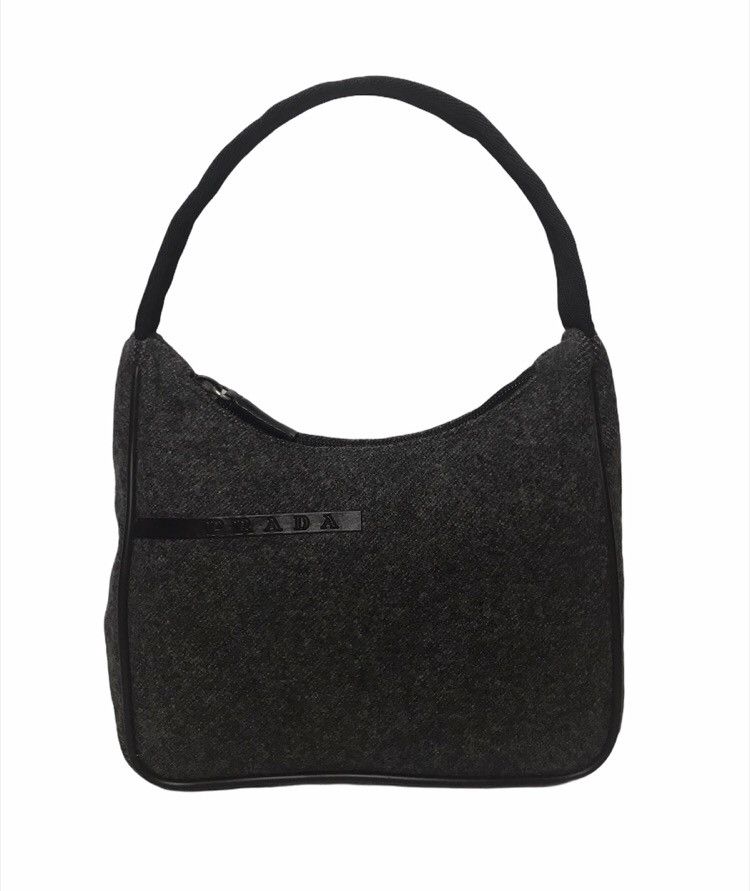 Authentic x Bag Prada Hobo Wool Mini Bag, Women's