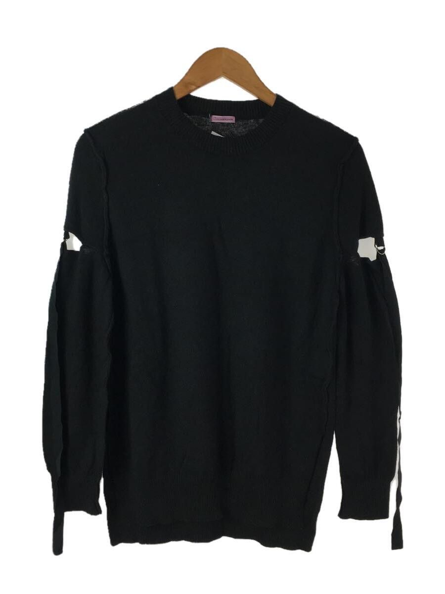 image of Undercover Ss19 Exposed Seam Bondage Open Shoulder Knit Sweater in Black, Men's (Size Small)