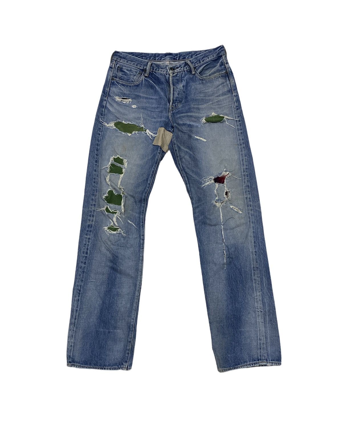 Japanese Brand KuroDenim Selvedge Distressed Rare Selvedge Japan Denim Size US 34 / EU 50 - 1 Thumbnail