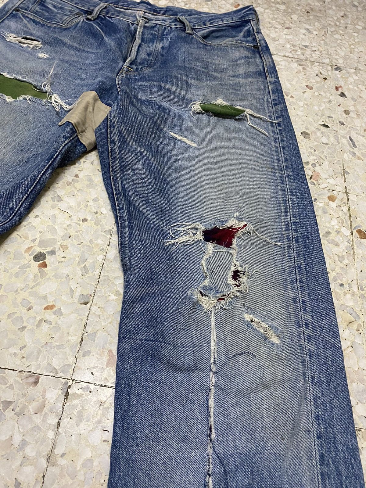 Japanese Brand KuroDenim Selvedge Distressed Rare Selvedge Japan Denim Size US 34 / EU 50 - 6 Thumbnail