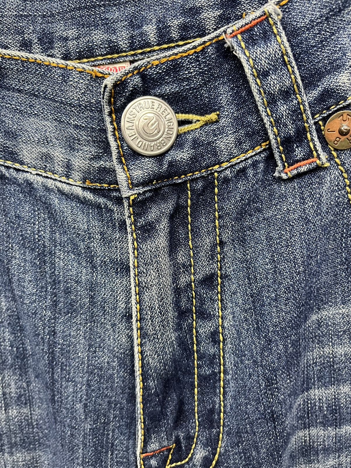 True Religion × Vintage 🔥SICK TRUE RELIGION JOEY BIG T Distressed Baggy Flared💥 Size US 33 - 10 Thumbnail