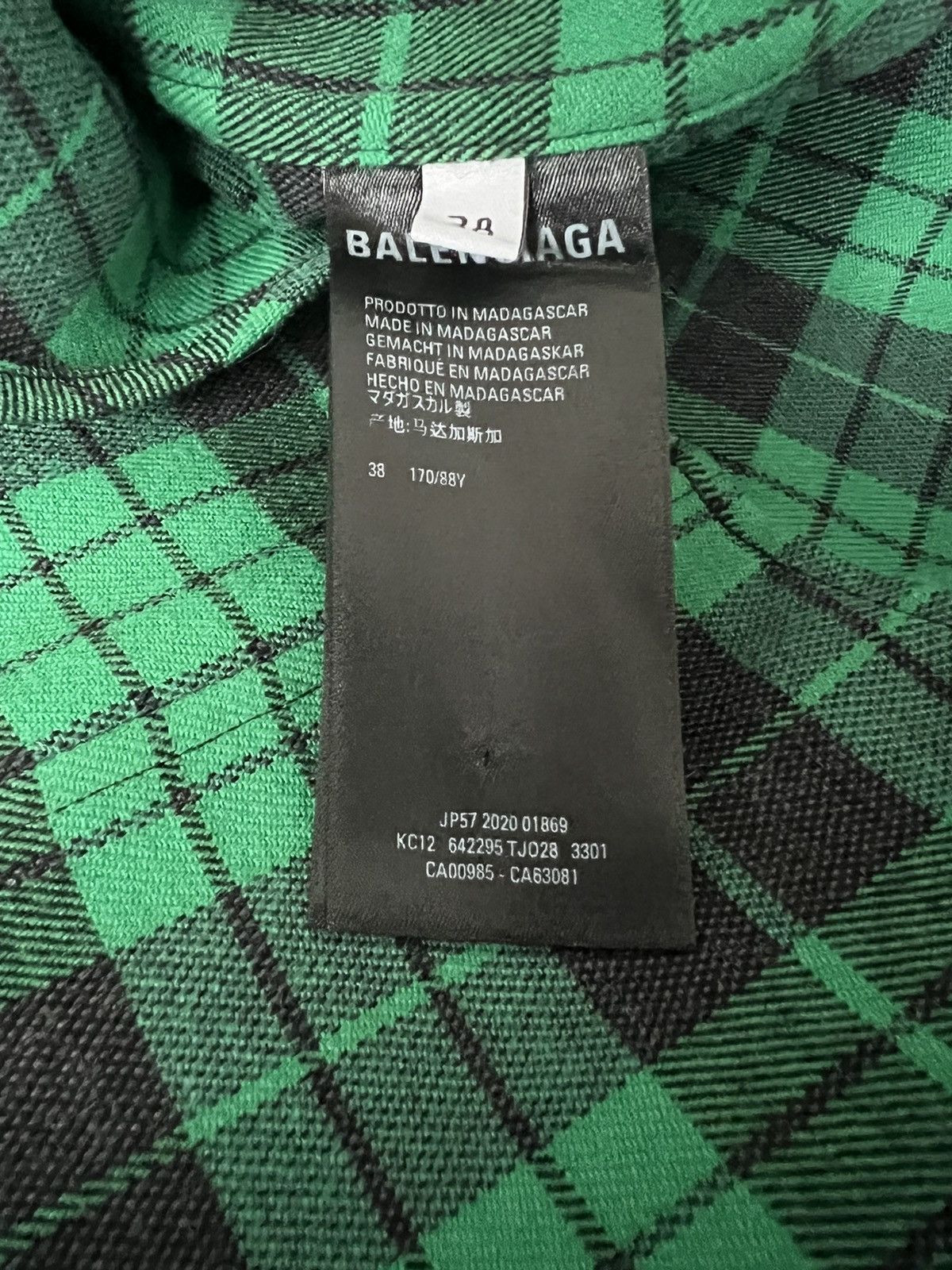 Balenciaga Balenciaga Plaid Short-Sleeve Flannel Shirt Size US M / EU 48-50 / 2 - 7 Thumbnail