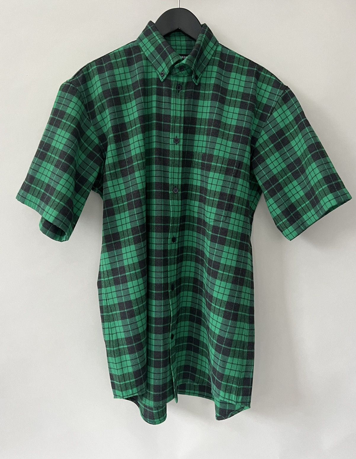 Balenciaga Balenciaga Plaid Short-Sleeve Flannel Shirt Size US M / EU 48-50 / 2 - 2 Thumbnail
