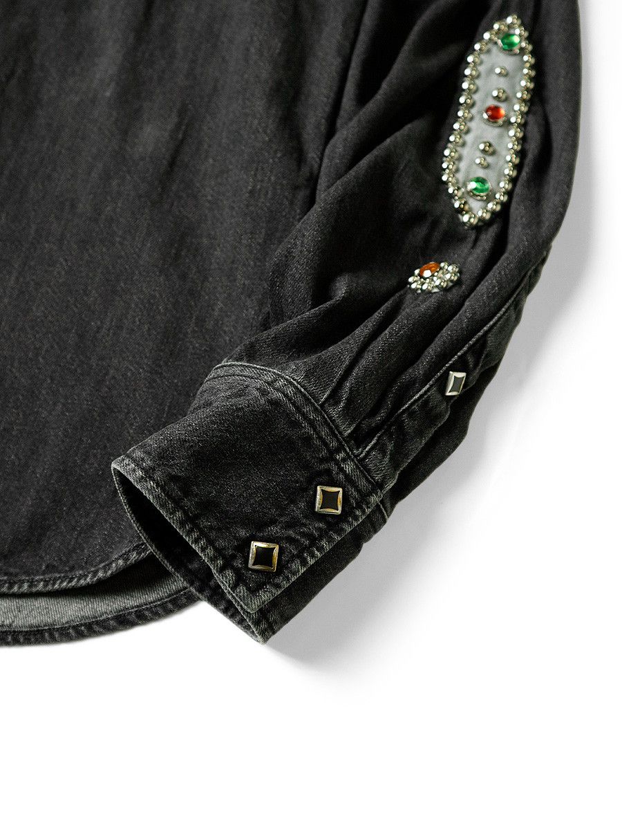 Kapital Kapital 8oz Black Denim Studs Remake Western Shirt Size US M / EU 48-50 / 2 - 9 Thumbnail