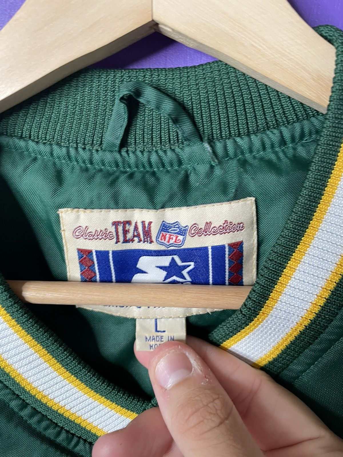 NFL × Starter × Vintage Vintage Starter Reggie white Green Bay packers windbreaker Size US L / EU 52-54 / 3 - 4 Thumbnail