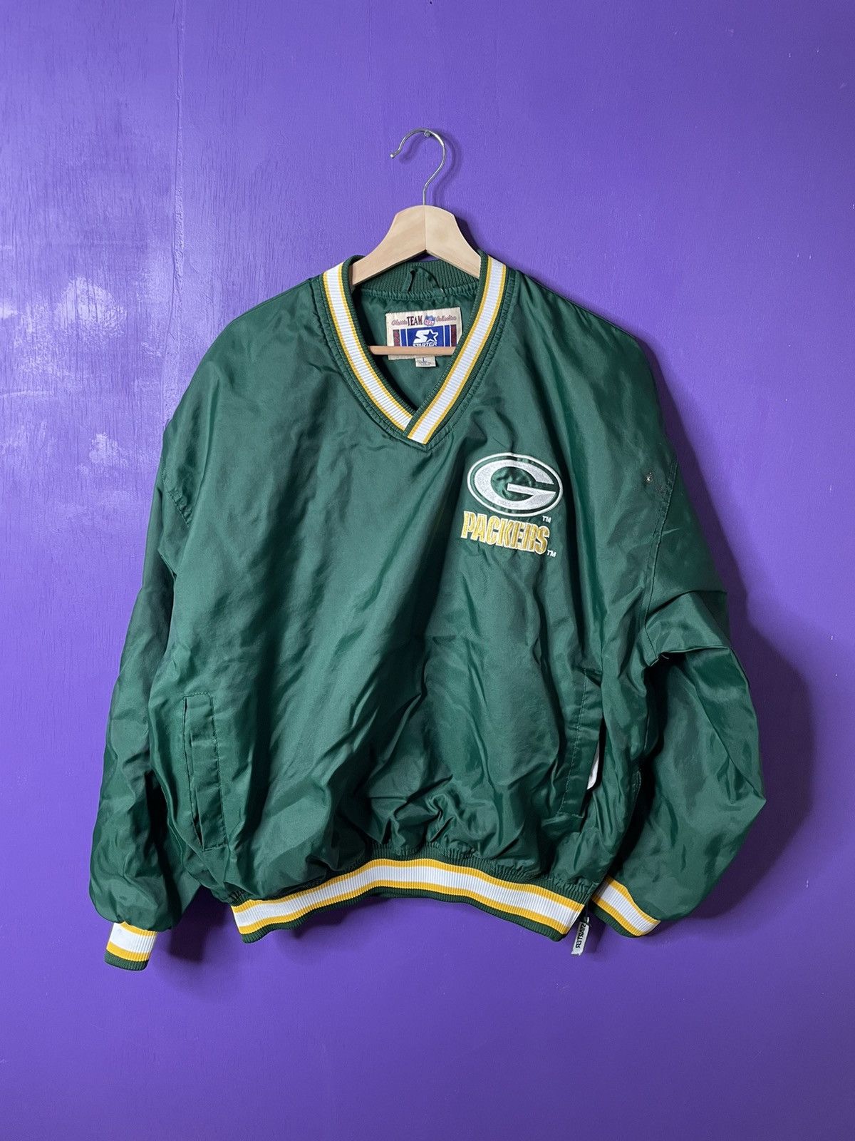 NFL × Starter × Vintage Vintage Starter Reggie white Green Bay packers windbreaker Size US L / EU 52-54 / 3 - 1 Thumbnail