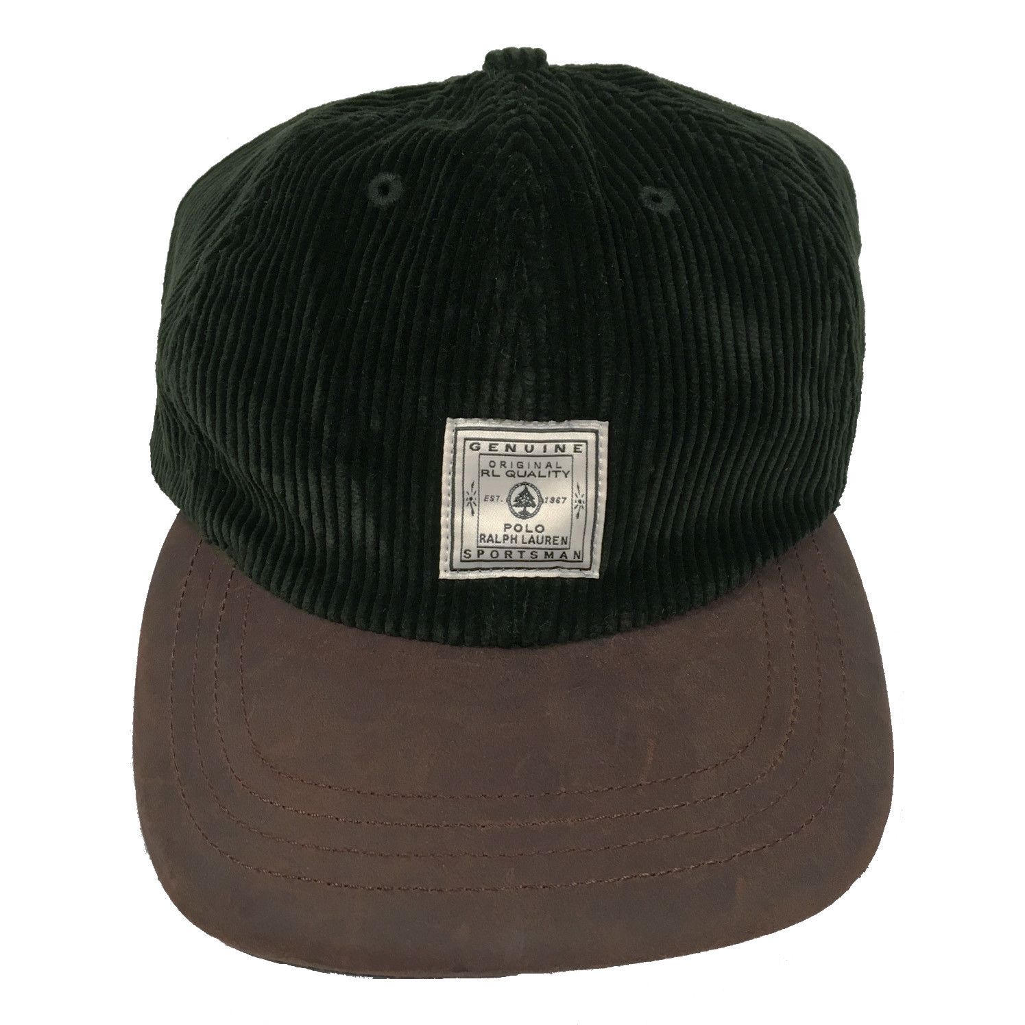 Polo Ralph Lauren NEW Vintage Polo Ralph Lauren Baseball Hat Corduroy Leather Size ONE SIZE - 1 Thumbnail