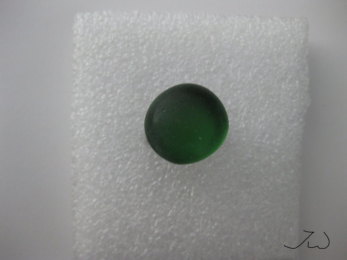 Handmade Green glass Bronze Ring Size ONE SIZE - 1 Thumbnail
