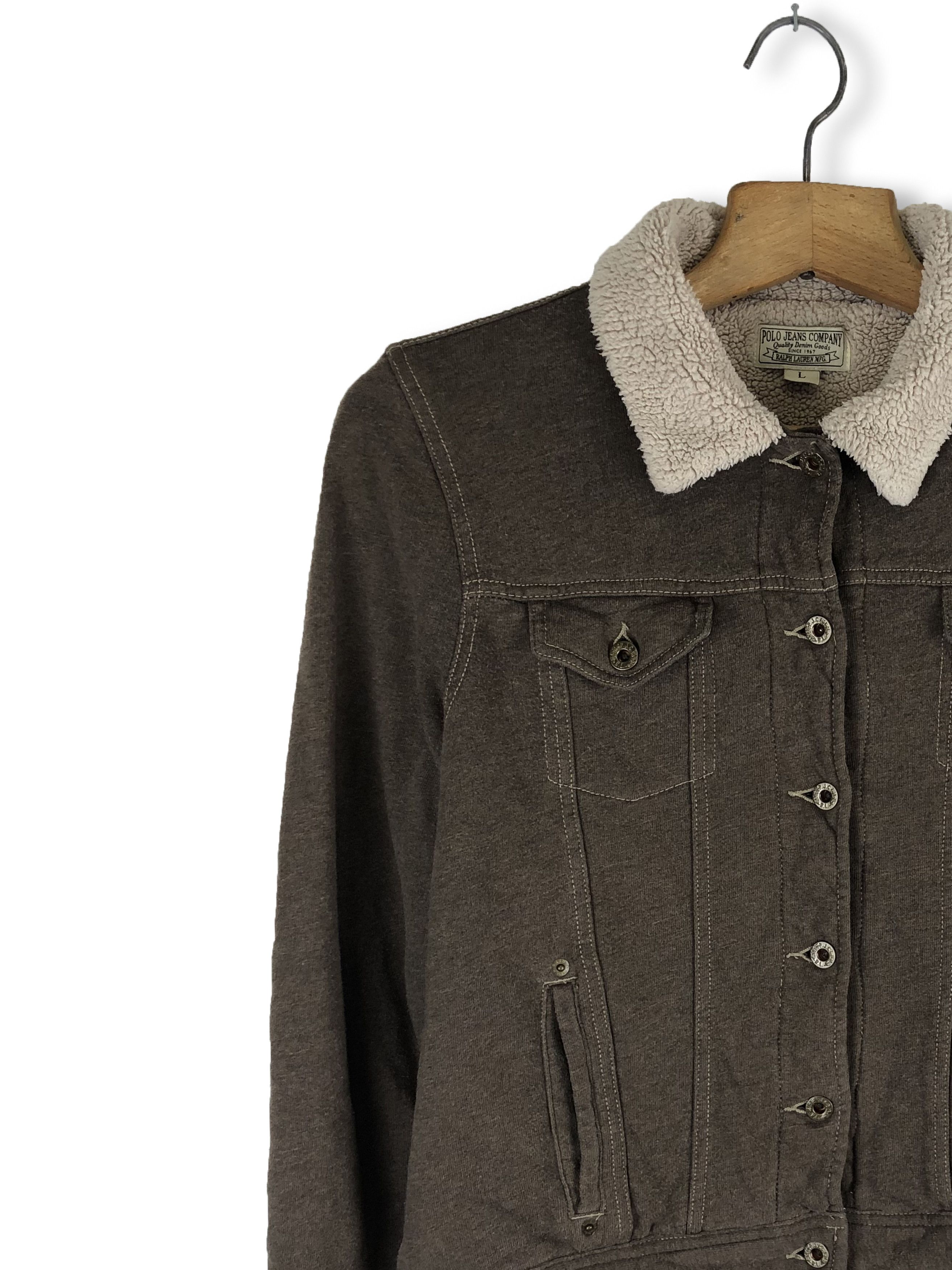 Ralph Lauren 00s Vintage POLO JEANS C.O. Brown Wool Sherpa Crop M100 Size US M / EU 48-50 / 2 - 4 Thumbnail