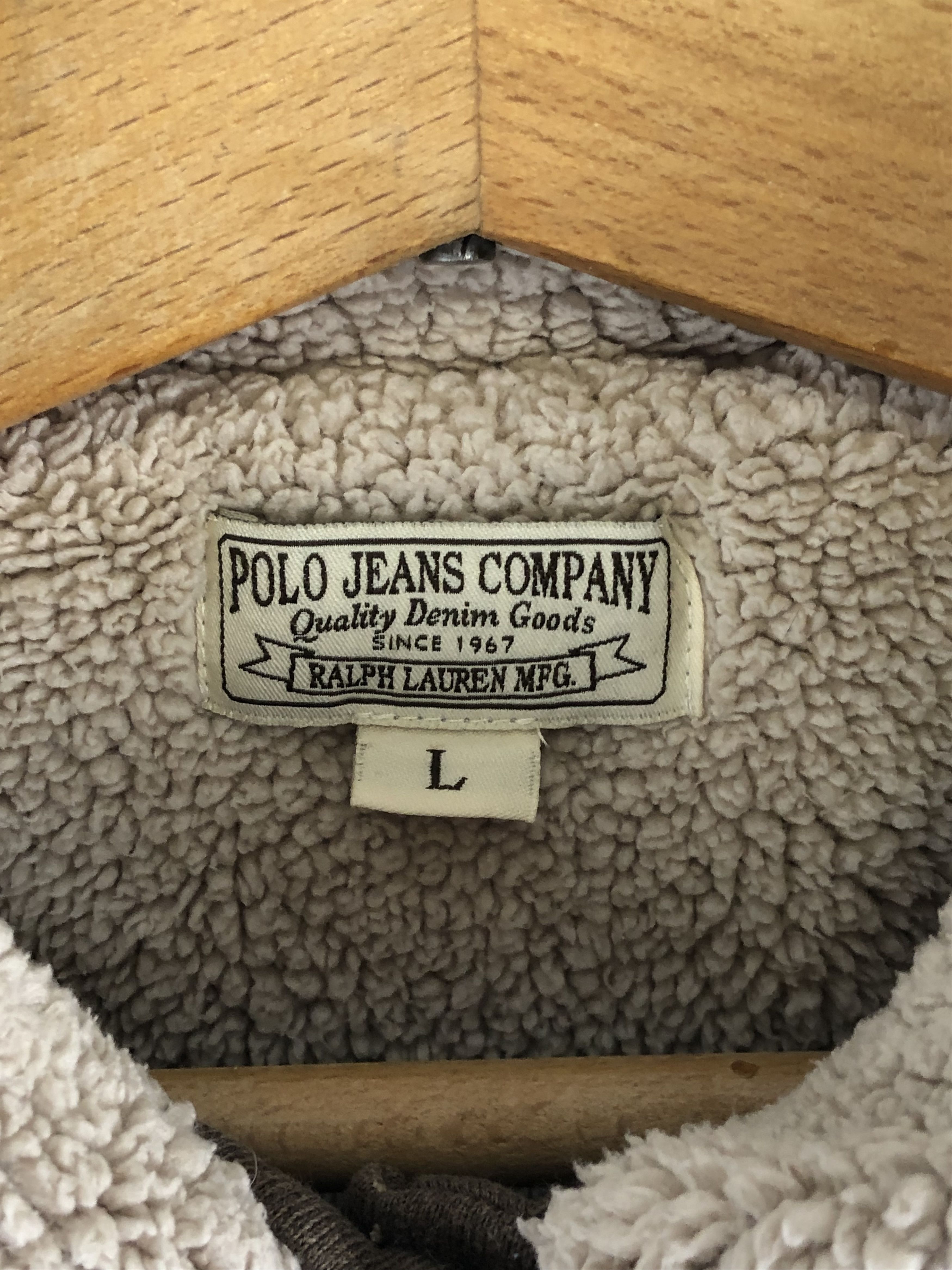 Ralph Lauren 00s Vintage POLO JEANS C.O. Brown Wool Sherpa Crop M100 Size US M / EU 48-50 / 2 - 7 Thumbnail