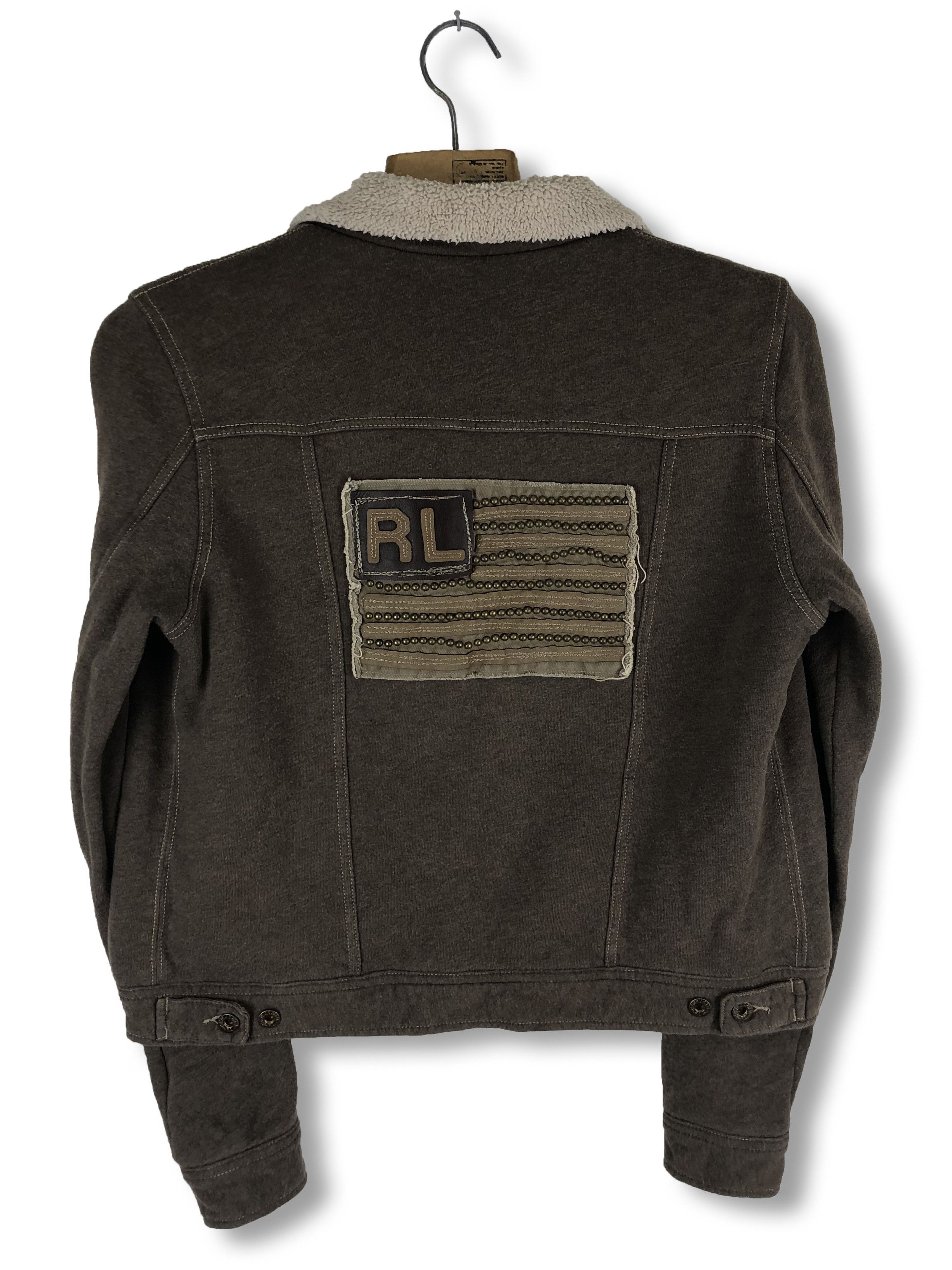Ralph Lauren 00s Vintage POLO JEANS C.O. Brown Wool Sherpa Crop M100 Size US M / EU 48-50 / 2 - 1 Thumbnail