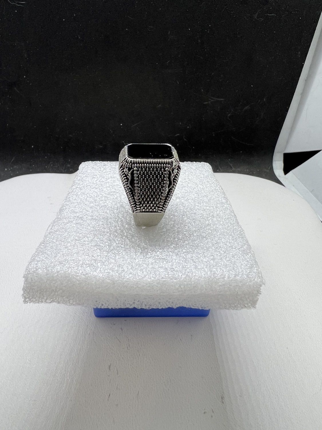 Jewelry Black CZ Tibetan Silver Ring - Size 7.75 Size ONE SIZE - 4 Thumbnail