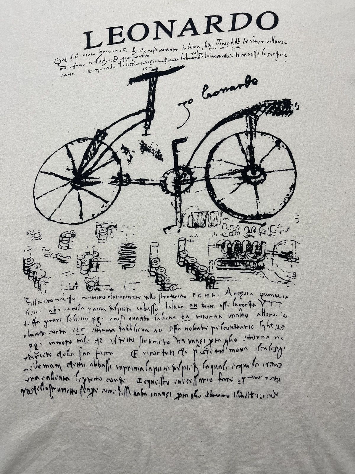 Vintage Vintage Leonardo da Vinci Bicycle Art T-Shirt Size US L / EU 52-54 / 3 - 3 Thumbnail
