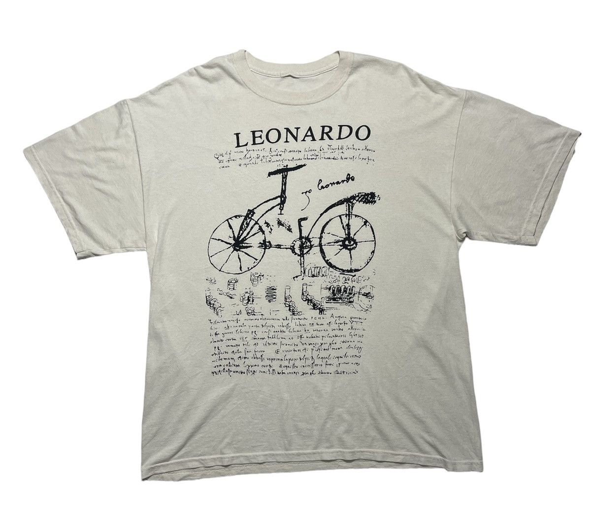 Vintage Vintage Leonardo da Vinci Bicycle Art T-Shirt Size US L / EU 52-54 / 3 - 1 Thumbnail
