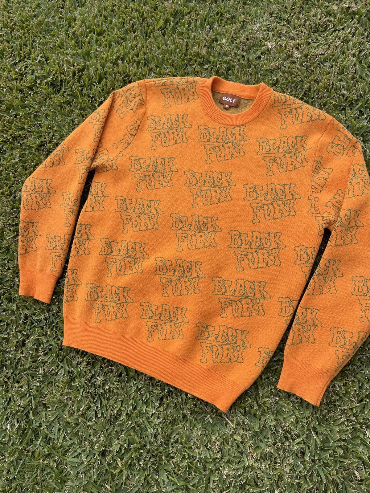 Golf Wang Golf Wang black fury knit sweater size Medium in Orange