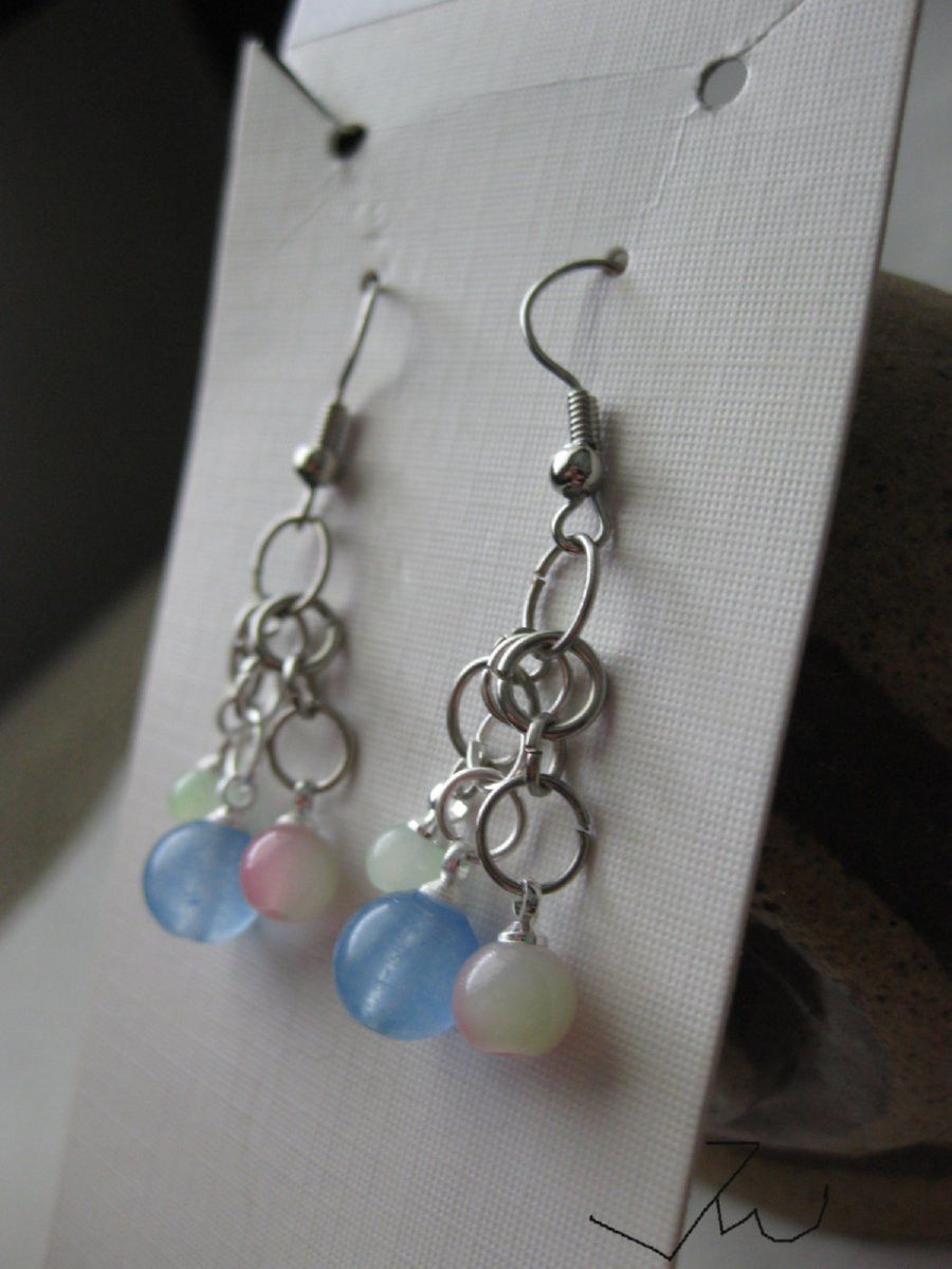 Handmade Mix Crystal Beads Dangle Earrings Size ONE SIZE - 3 Thumbnail