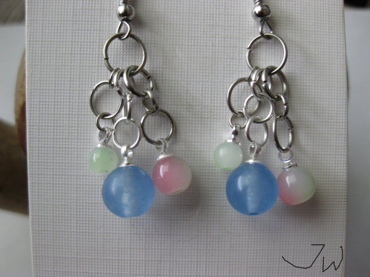 Handmade Mix Crystal Beads Dangle Earrings Size ONE SIZE - 4 Thumbnail