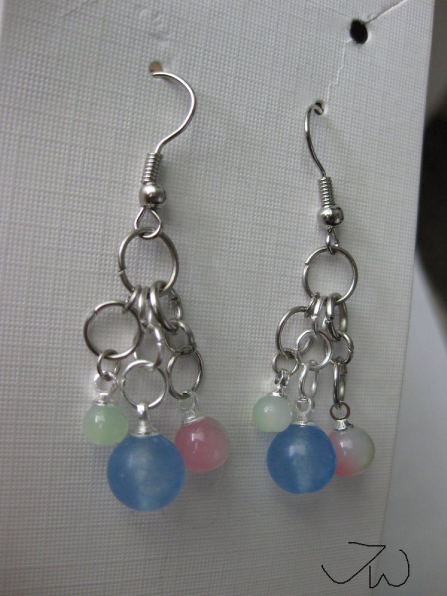 Handmade Mix Crystal Beads Dangle Earrings Size ONE SIZE - 2 Thumbnail