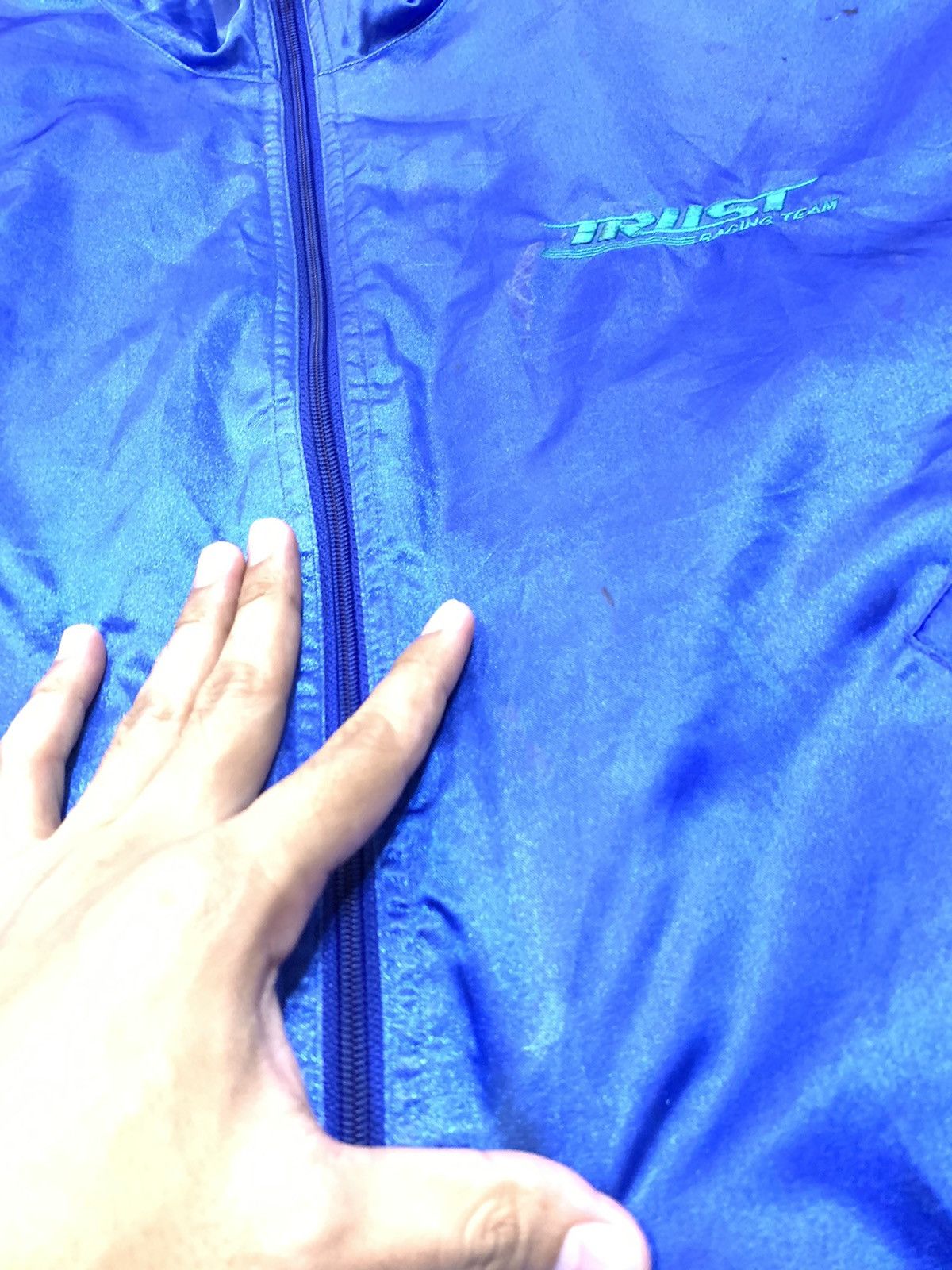 Japanese Brand × Vintage DISTRESSED SUN FADED TRUST RACING TEAM BOMBER JACKET Size US XL / EU 56 / 4 - 5 Thumbnail