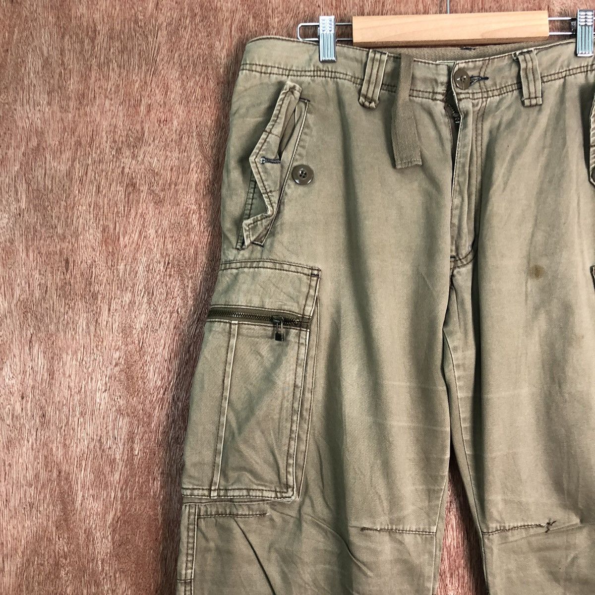 Japanese Brand DLL Oilcake Multipocket distressed Cargo Pants #c216 Size US 33 - 5 Thumbnail