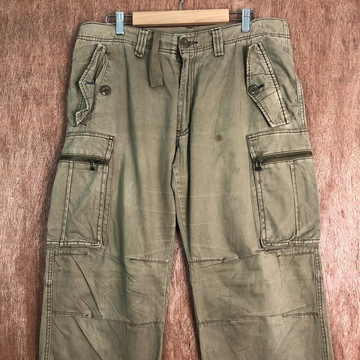 Japanese Brand DLL Oilcake Multipocket distressed Cargo Pants #c216 Size US 33 - 2 Thumbnail
