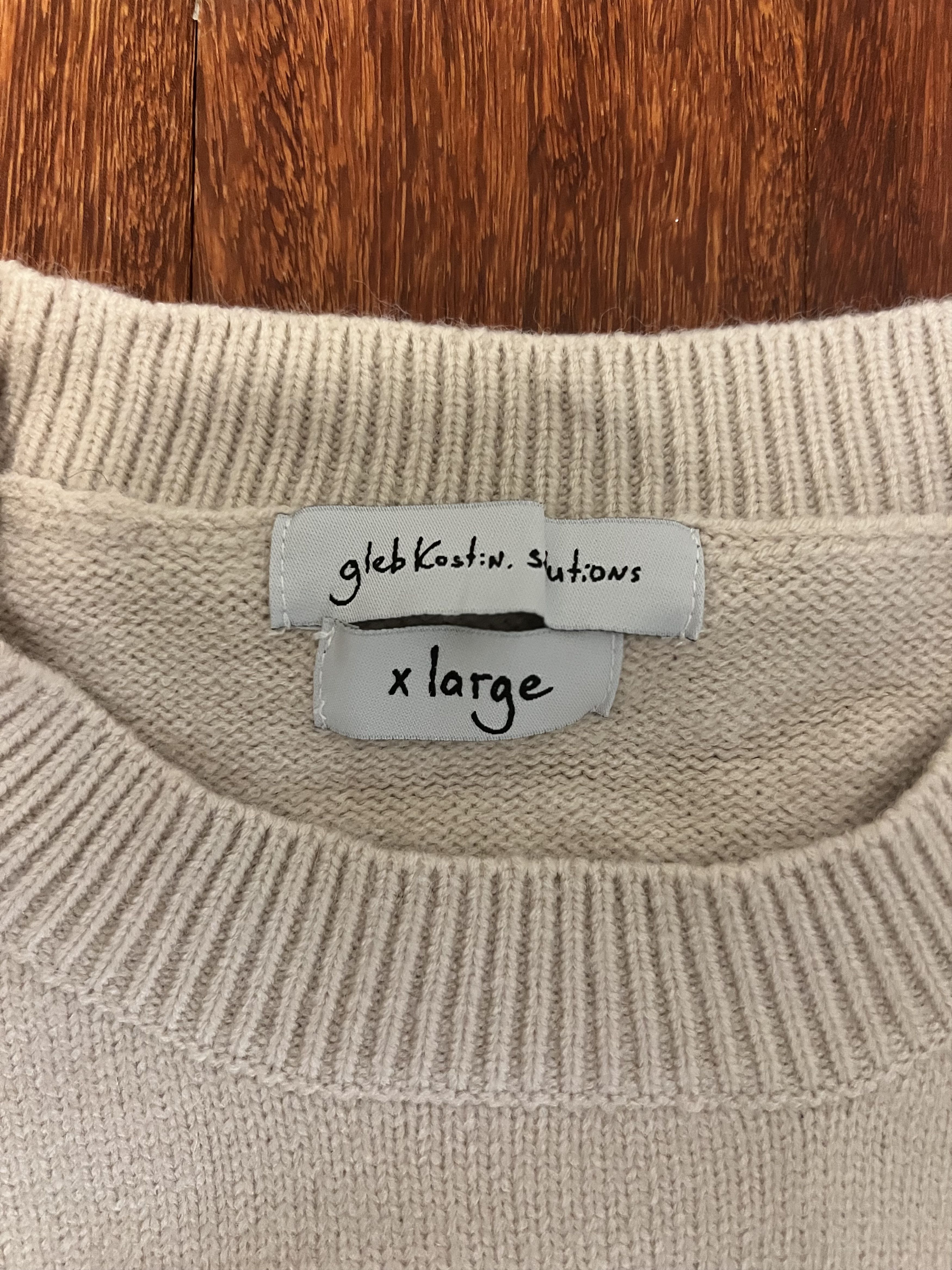 Gleb Kostin Solutions 💚 SS20 Gleb Kostin Solutions Aphex Twin Knit Cream NEW Size US XL / EU 56 / 4 - 4 Thumbnail