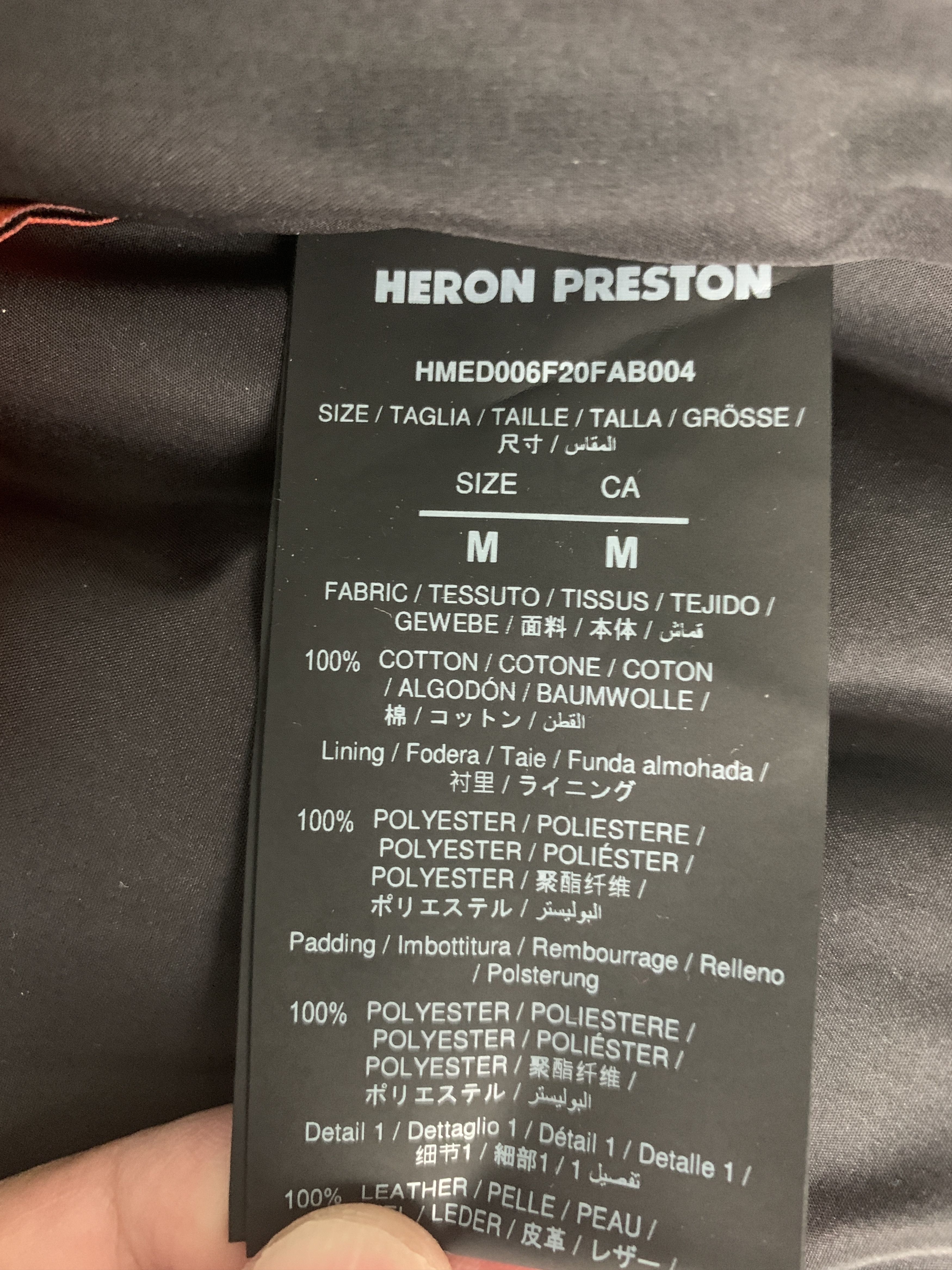 Heron Preston FW’20 HERON PRESTON RUNWAY MOLESKIN PADDED JACKET Size US M / EU 48-50 / 2 - 12 Thumbnail
