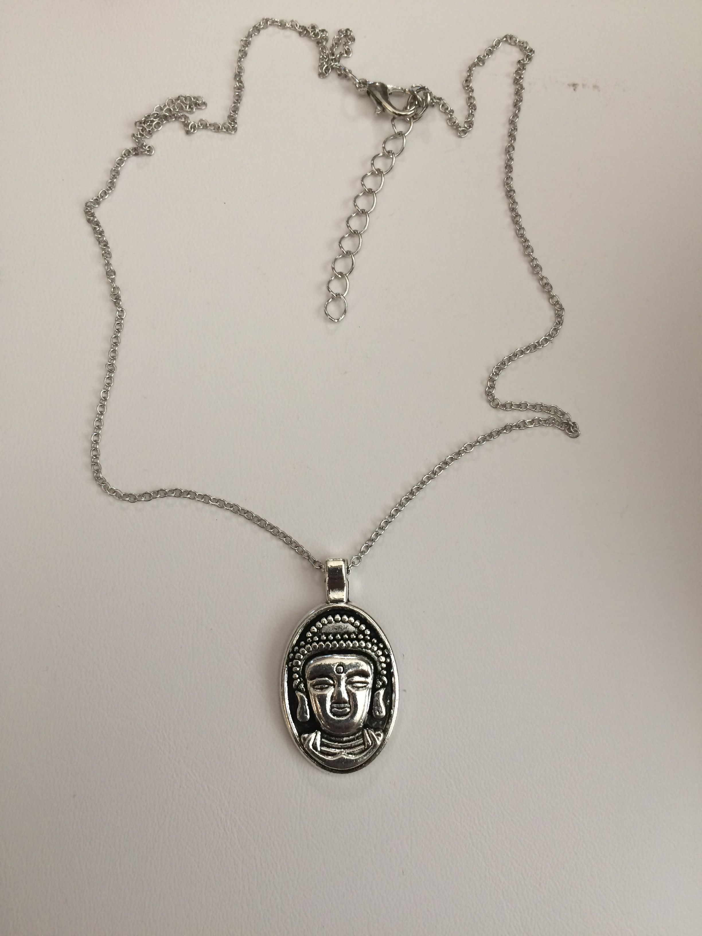 Jewelry x Silver Buddha Pendant Tibetan Silver Chain Necklace, Men's