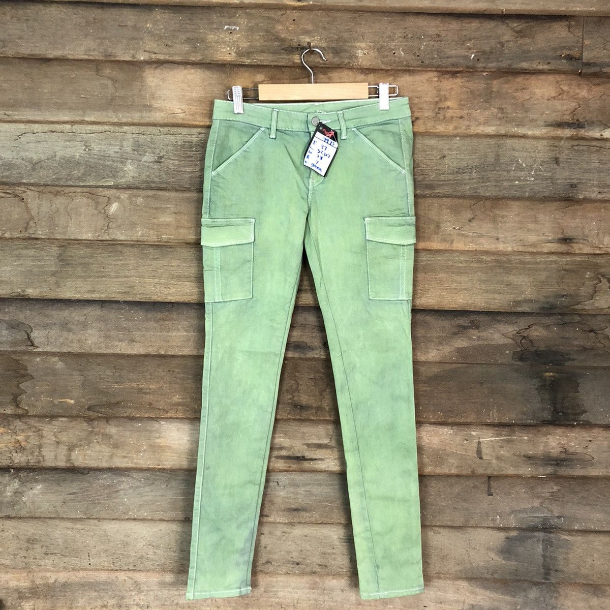 StraightFaded Uniqlo Green faded Multipocket Cargo Pants #4973 Size 26" / US 2 / IT 38 - 1 Thumbnail