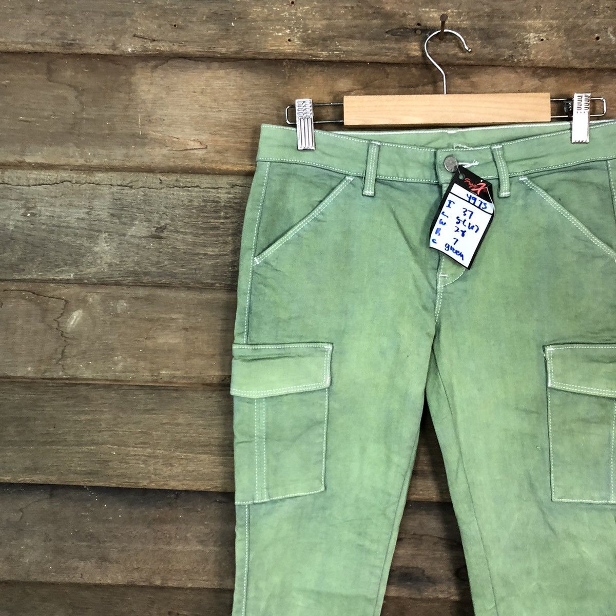 StraightFaded Uniqlo Green faded Multipocket Cargo Pants #4973 Size 26" / US 2 / IT 38 - 6 Thumbnail