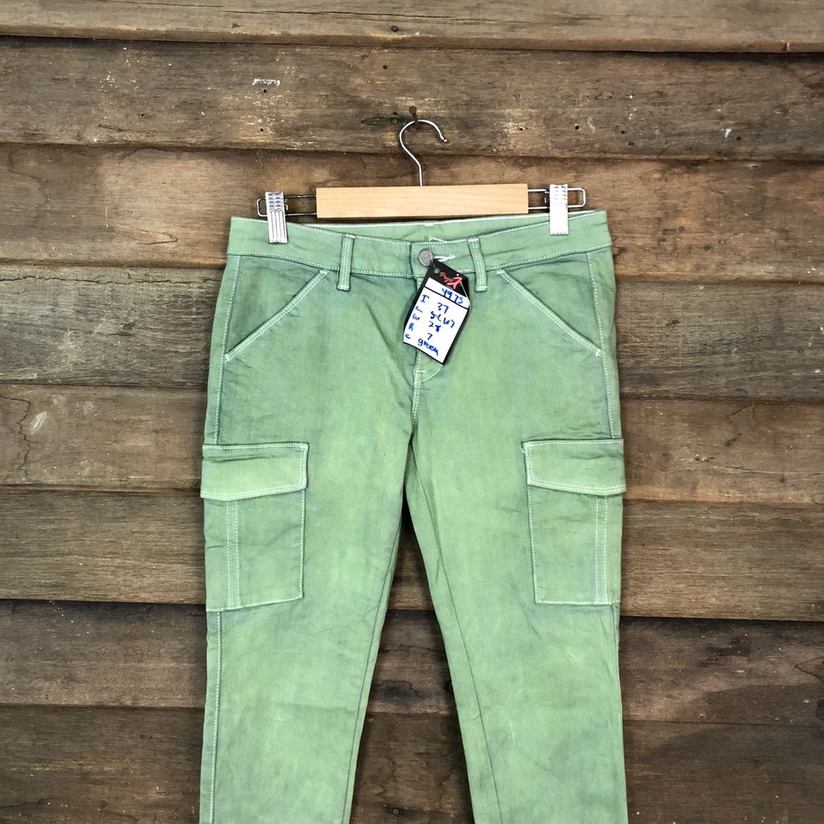 StraightFaded Uniqlo Green faded Multipocket Cargo Pants #4973 Size 26" / US 2 / IT 38 - 2 Thumbnail