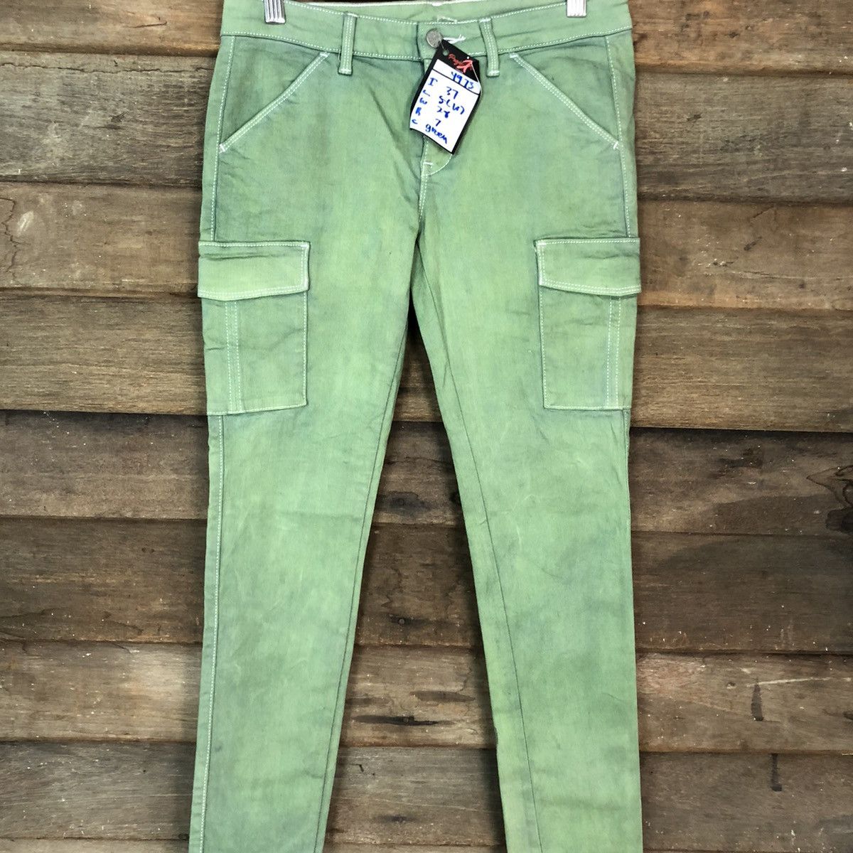 StraightFaded Uniqlo Green faded Multipocket Cargo Pants #4973 Size 26" / US 2 / IT 38 - 4 Thumbnail